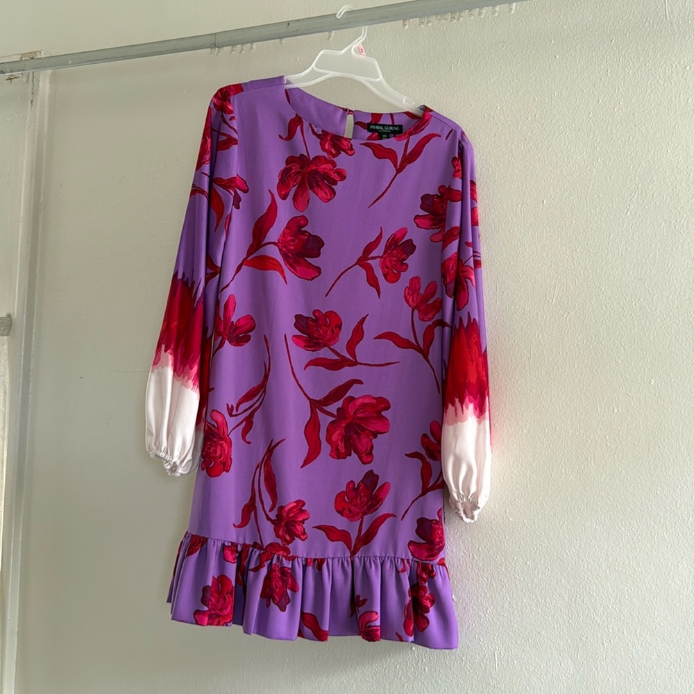 Prabal Gurung Purple and Red Midi Dress